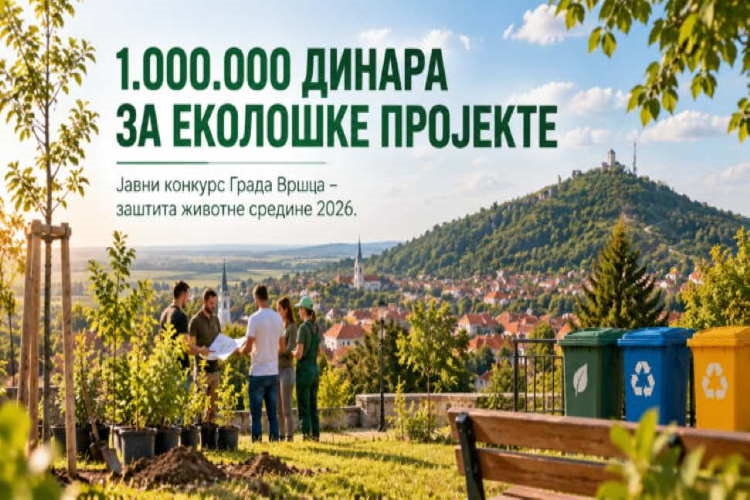  ГРАД ВРШАЦ ИЗДВОЈИО МИЛИОН ДИНАРА ЗА ЕКОЛОШКЕ ПРОЈЕКТЕ УДРУЖЕЊА...